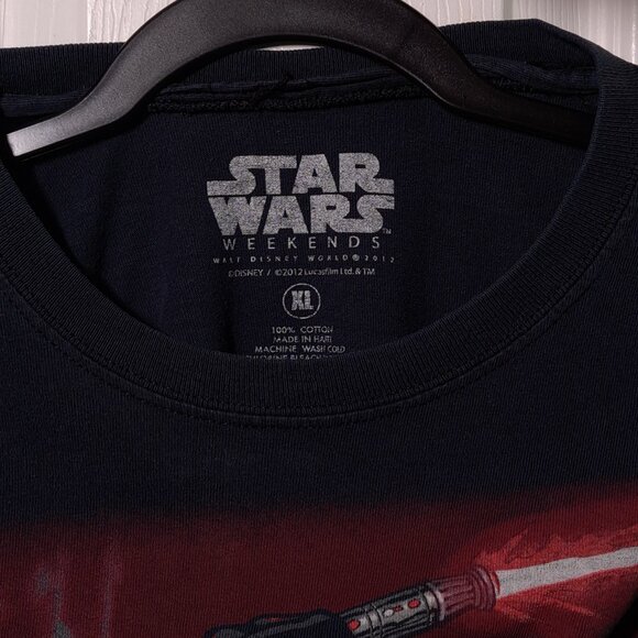 Disney Star Wars Weekends 2012 Donald Duck Darth Maul USED Shirt: DISTRESSED, XL - Picture 3 of 13